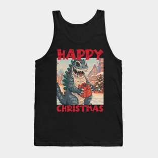 Happy Christmas with Godzilla - 2 Tank Top